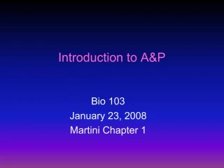 Introduction to A &P - slide 1