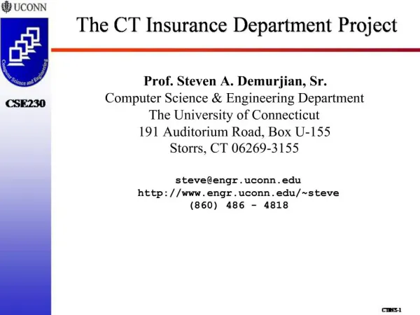 The CT Insurance Department Project