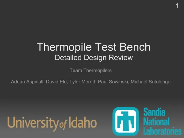 Thermopile Test Bench Detailed Design Review