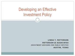 Developing an Effective Investment Policy - slide 1