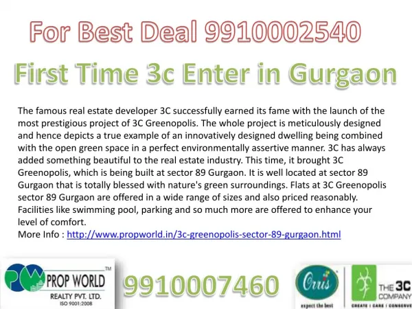 Greenopols Gurgaon 3c Greenopols 9910002540/7460 3c Greenopo