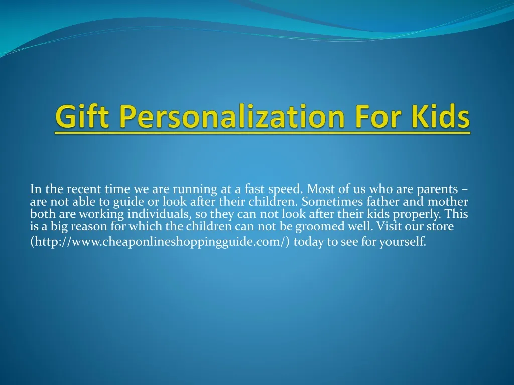 gift personalization for kids