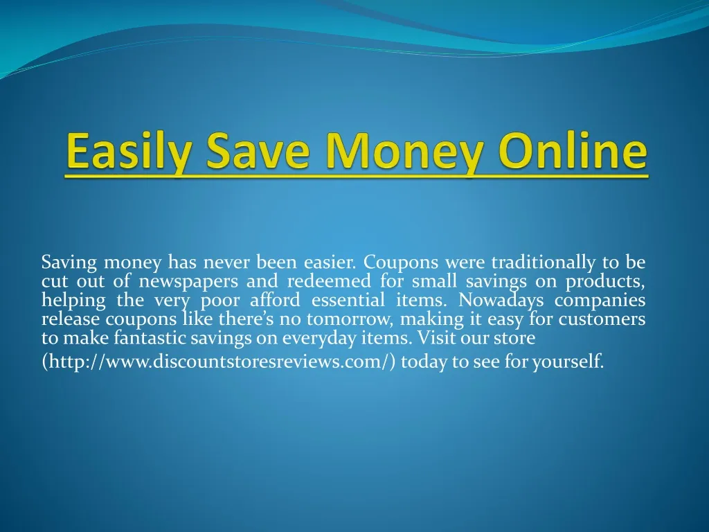 easily save money online