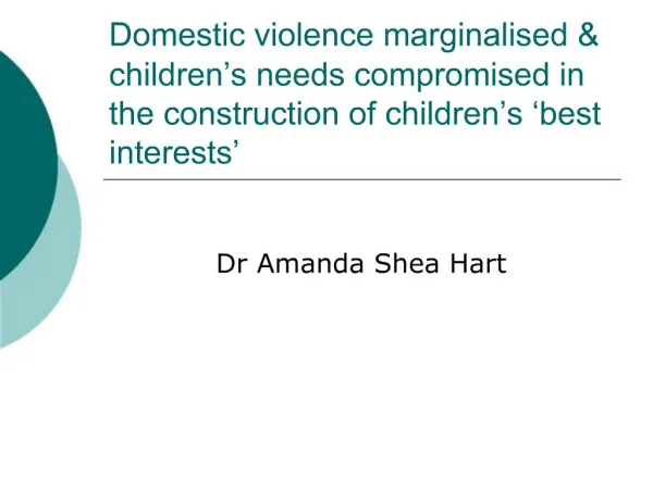 Domestic violence marginalised children