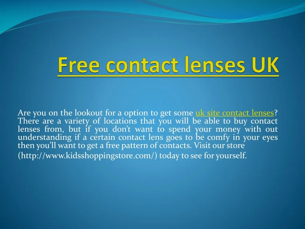 free contact lenses uk