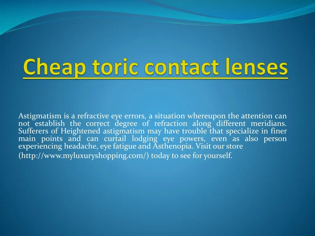 cheap toric contact lenses