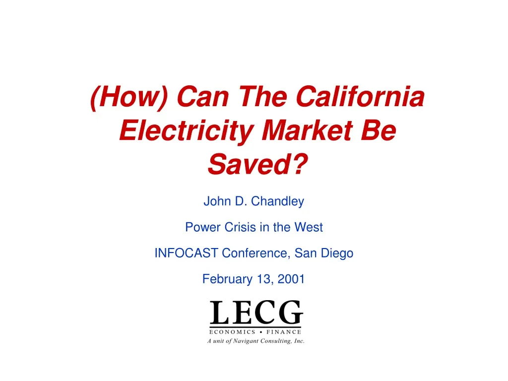 how can the california electricity market be saved