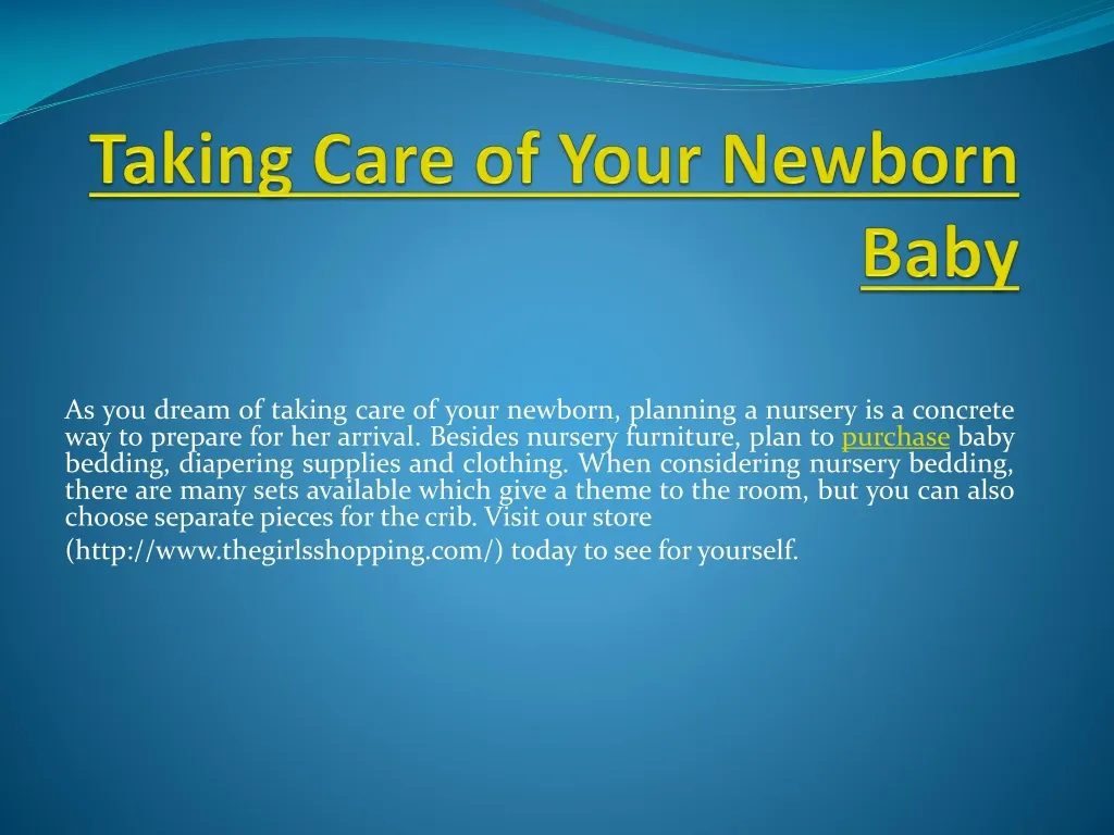 taking care of your newborn baby