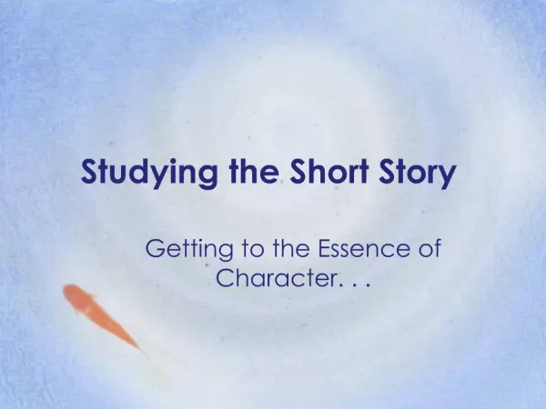 Studying the Short Story
