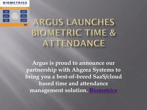 Biometrics, risk management, time & attendance | Argus Global