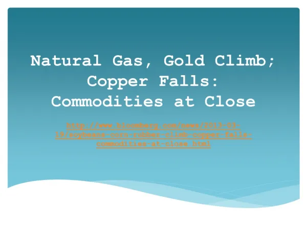 Agile Financial: Natural Gas, Gold Climb; Copper Falls: Comm