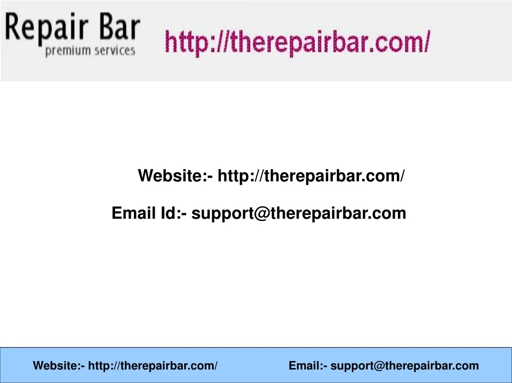 website http therepairbar com email