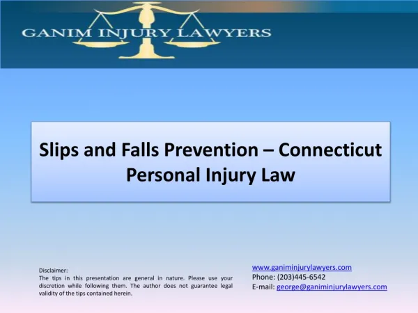 Slips and Falls Prevention – Connecticut Personal Injury Law