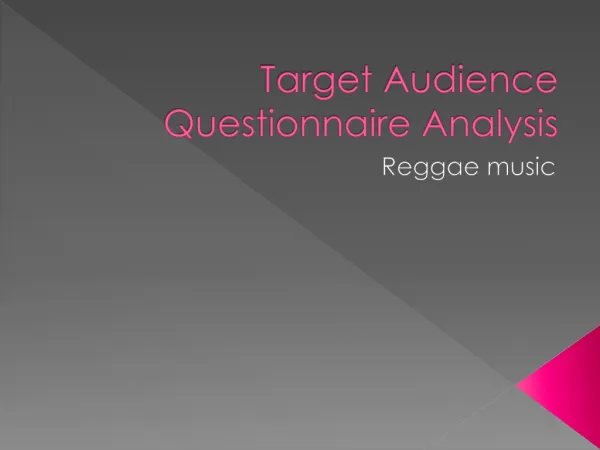 Reggae Target Audience Analysis
