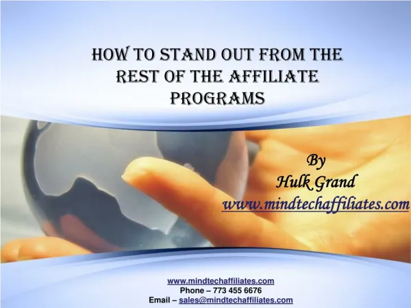 HOW TO STAND OUT FROM THE REST OF THE AFFILIATE PROGRAMS