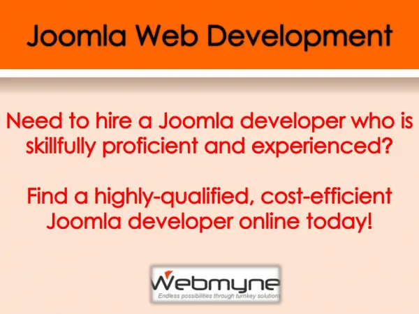 Joomla Plugin Development by Webmyne System