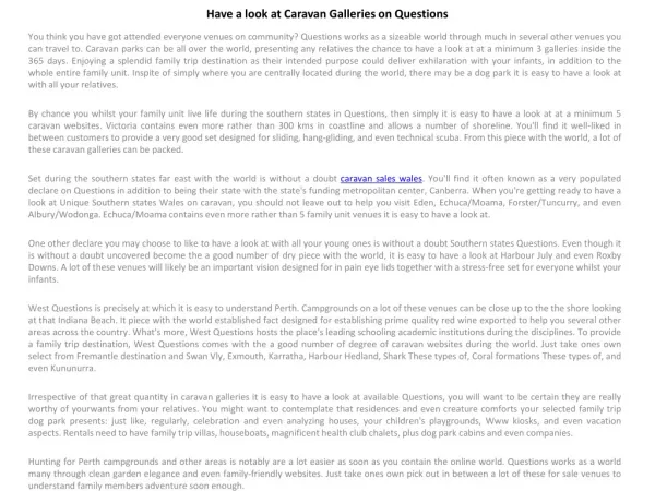 Have a look at Caravan Galleries on Questions
