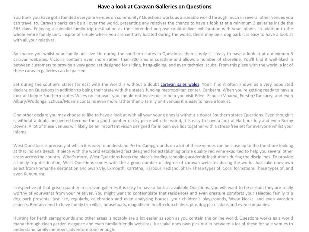 have a look at caravan galleries on questions