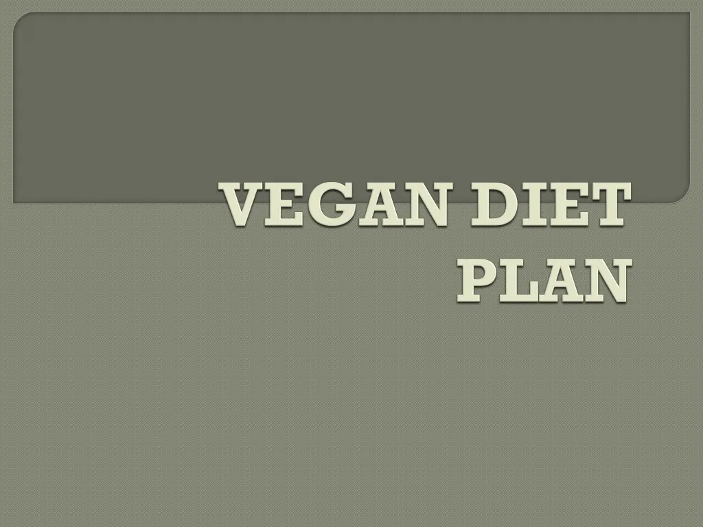vegan diet plan