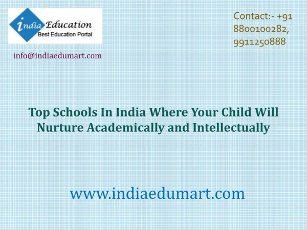 Schools In India Where Your Child Will Nurture Academically