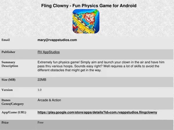 Fling Clowny - Fun Physics Game for Android