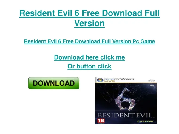 Resident Evil 6 Download Full Version