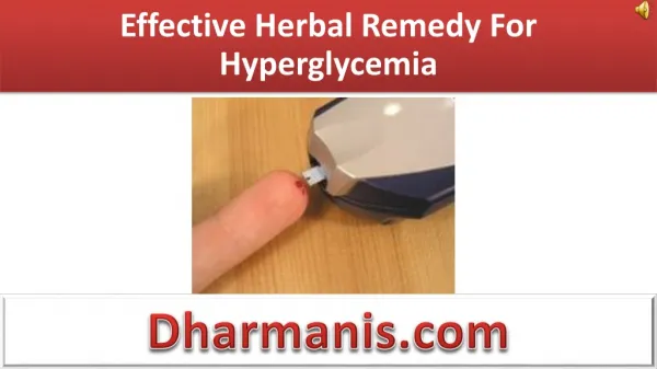 Effective Herbal Remedy For Hyperglycemia