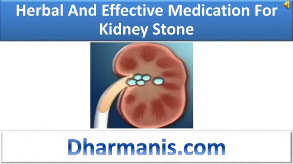 Herbal And Effective Medication For Kidney Stone