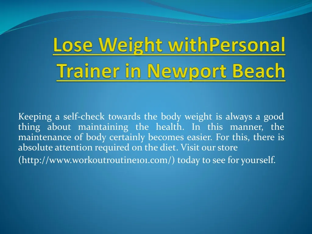 lose weight withpersonal trainer in newport beach