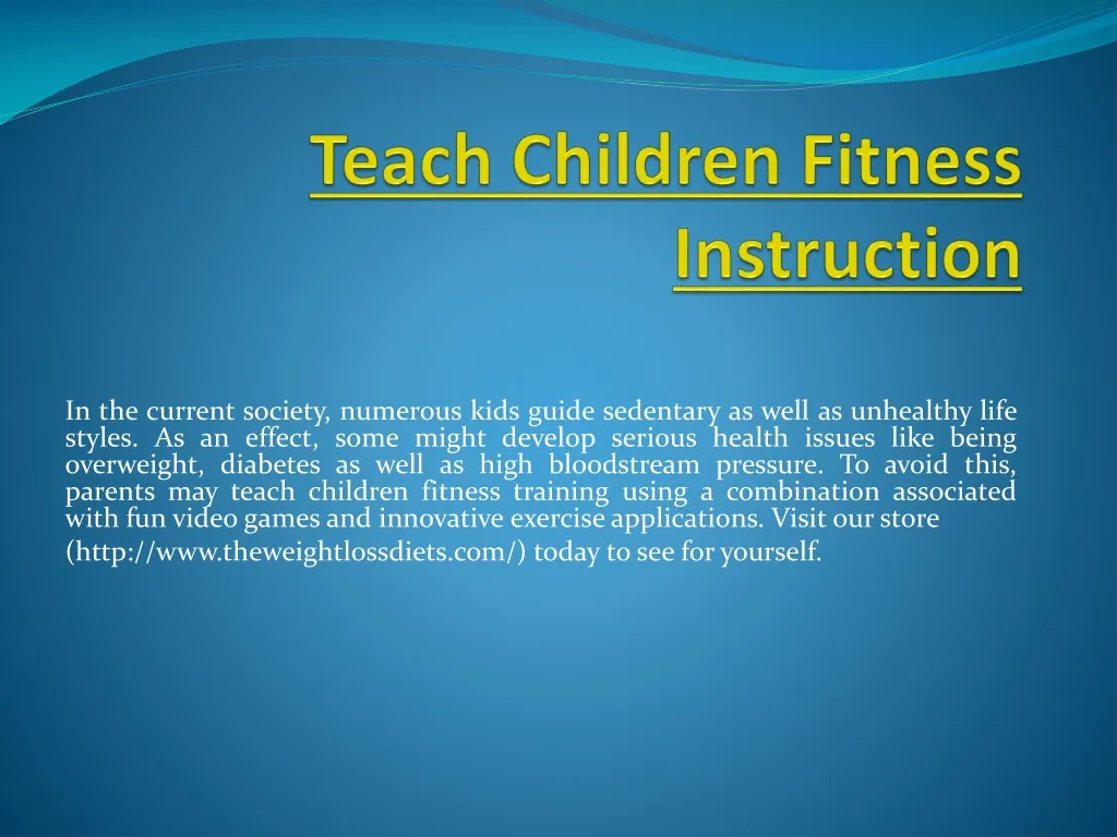 teach children fitness instruction