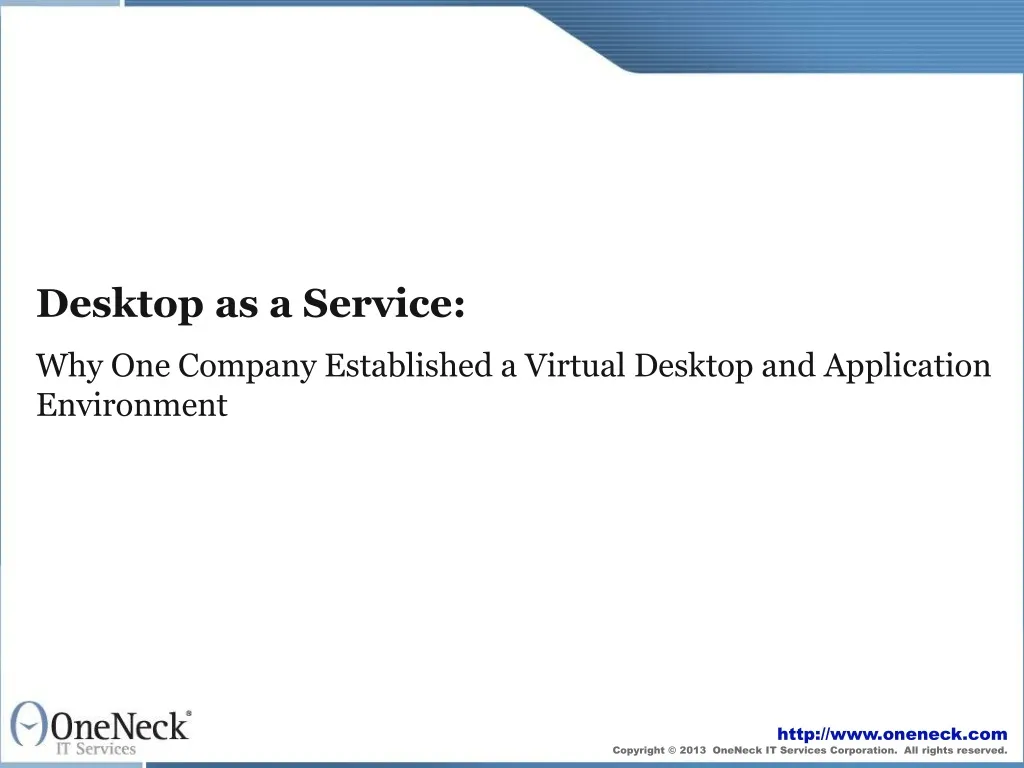 desktop as a service why one company established