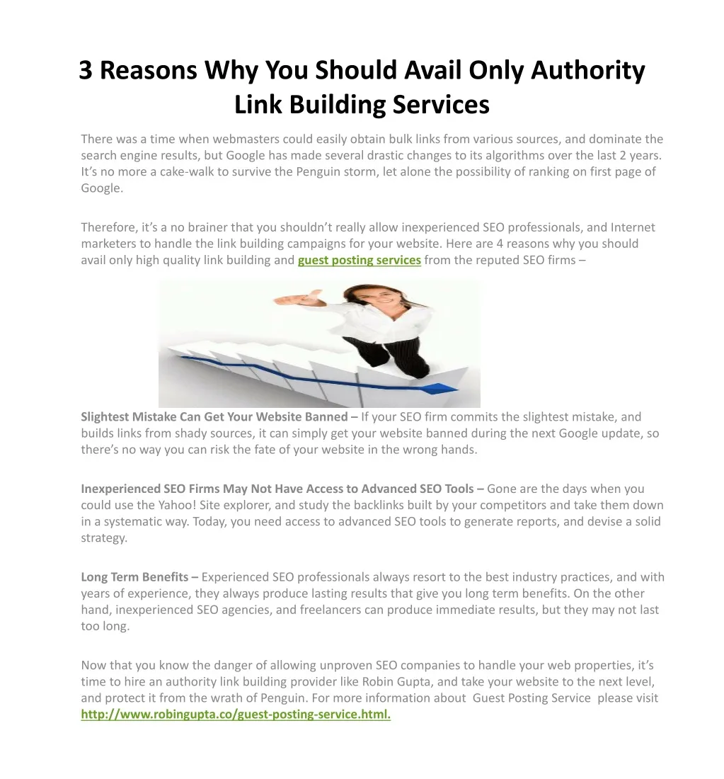 3 reasons why you should avail only authority link building services