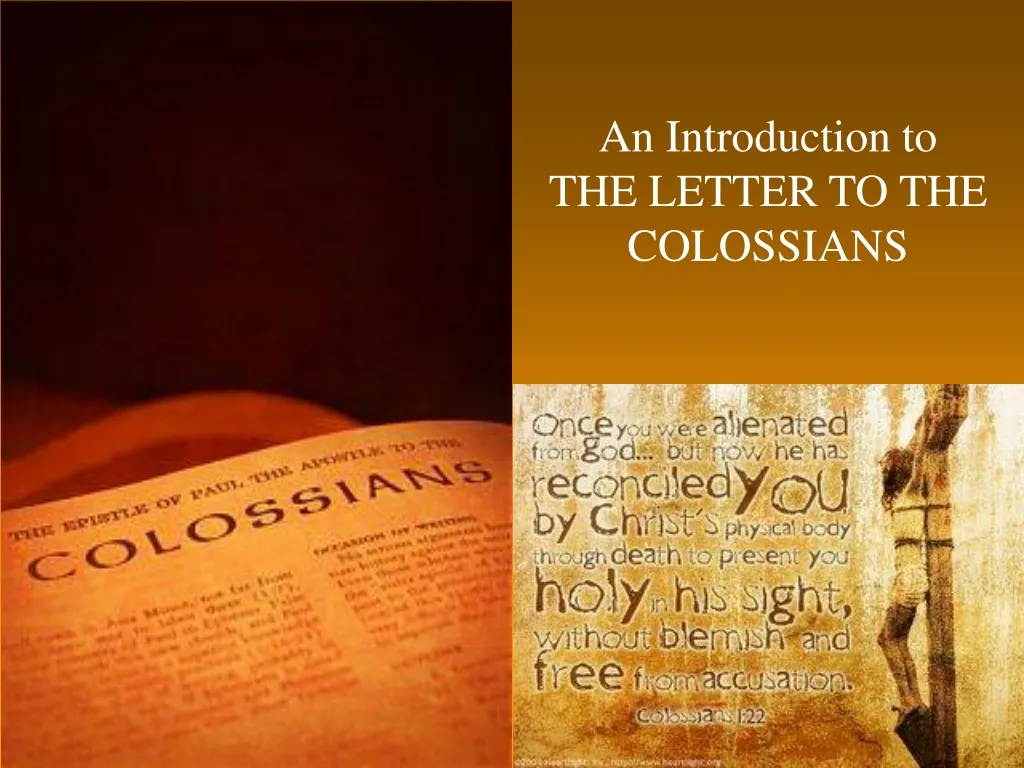 an introduction to the letter to the colossians