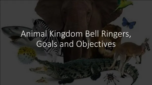 Animal Kingdom Bell Ringers, Goals and Objectives