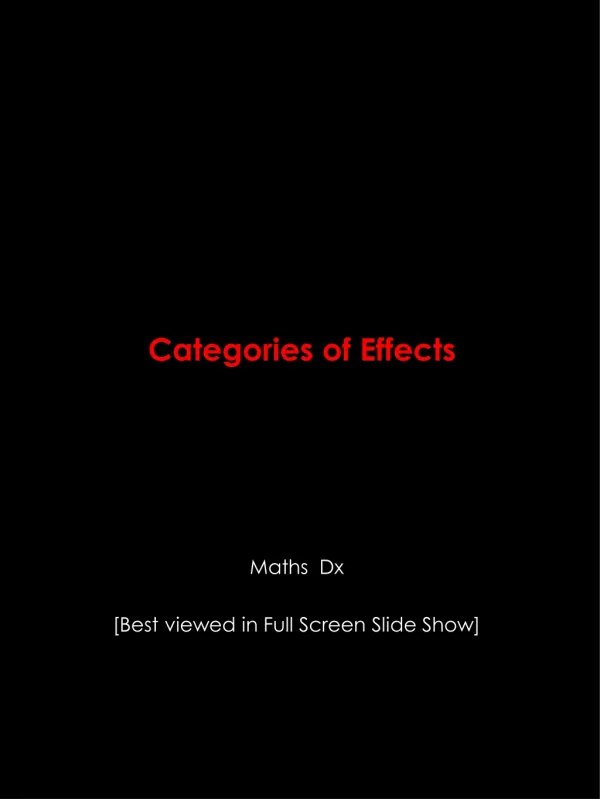 Categories of Effects