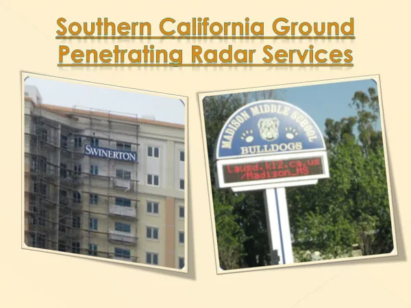 Southern California Ground Penetrating Radar Services