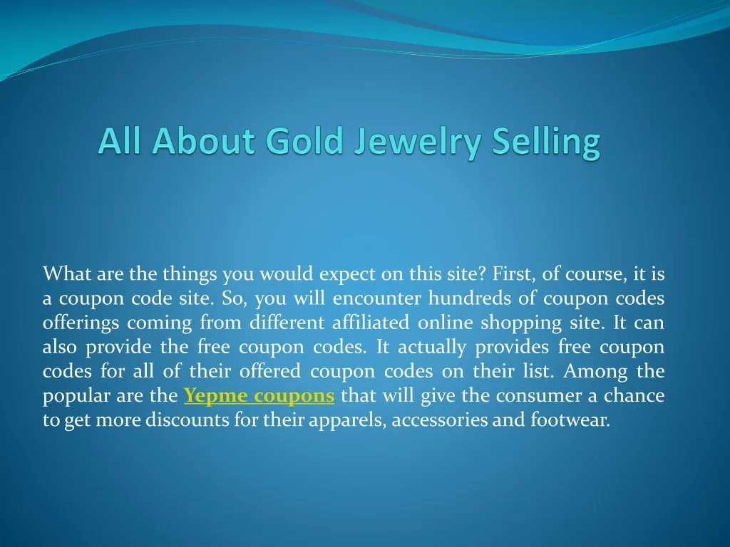all about gold jewelry selling