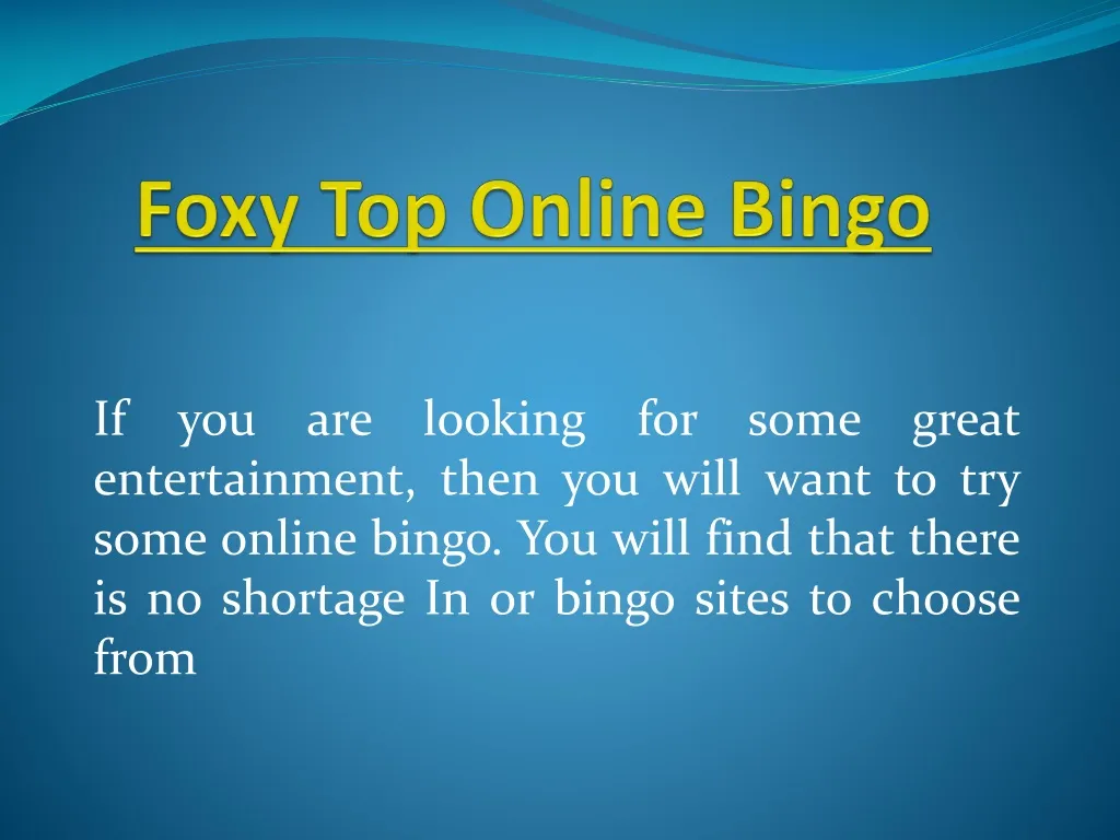 foxy top online bingo