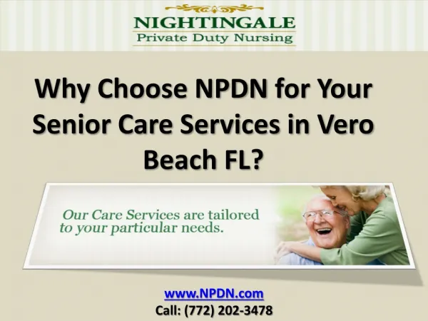 Why Choose NPDN for Your Senior Care Services in Vero Beach