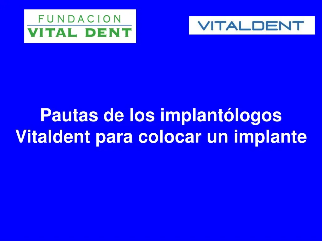 pautas de los implant logos vitaldent para