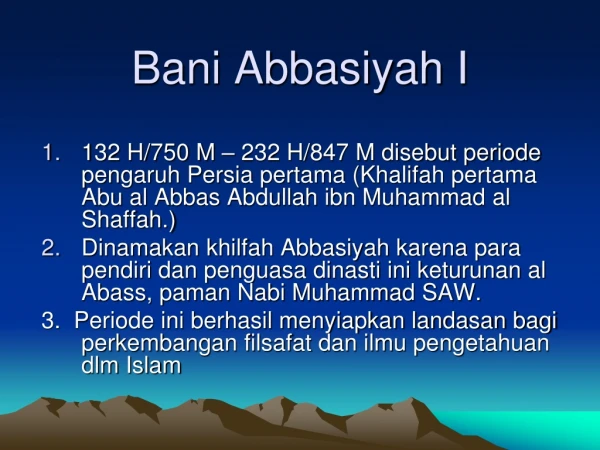 Bani Abbasiyah I