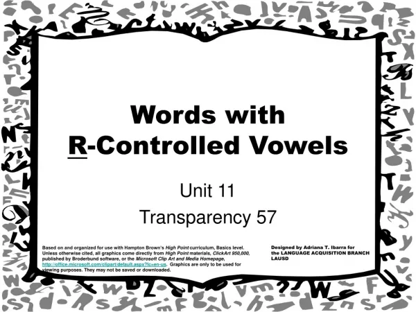 Words with R -Controlled Vowels