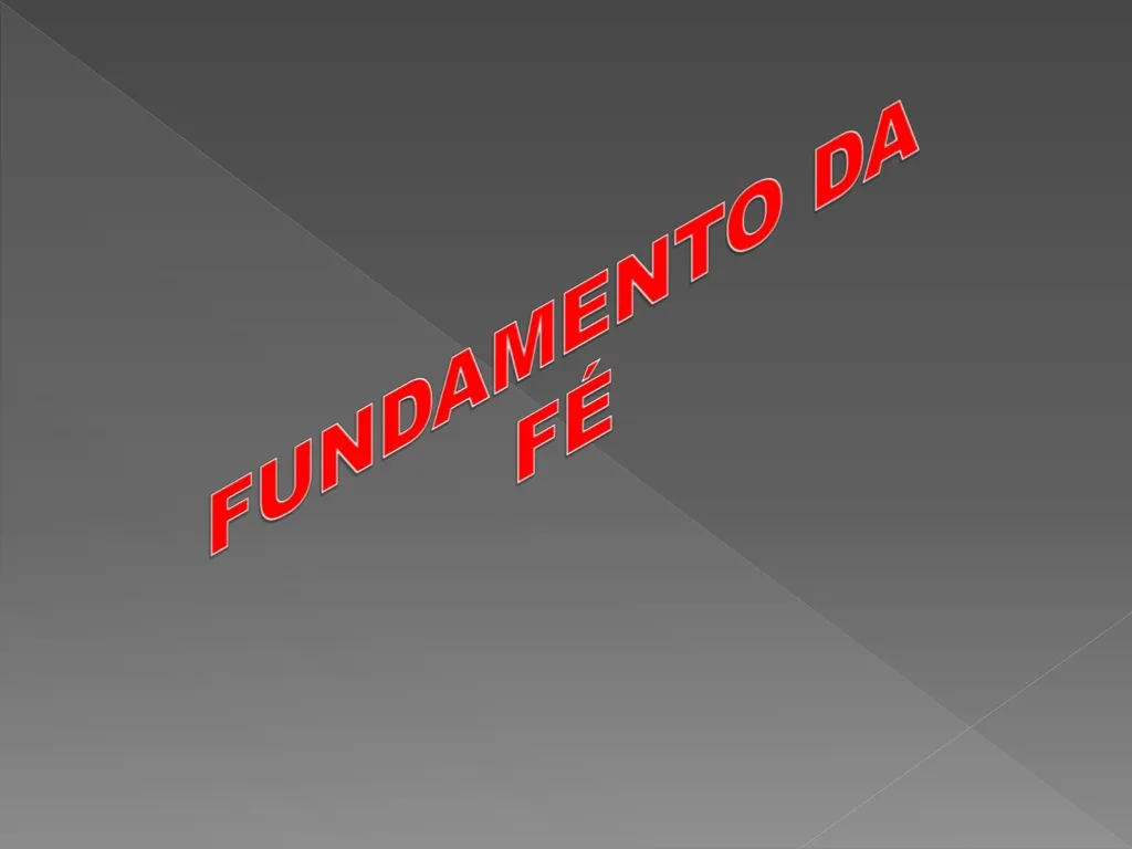 fundamento da f