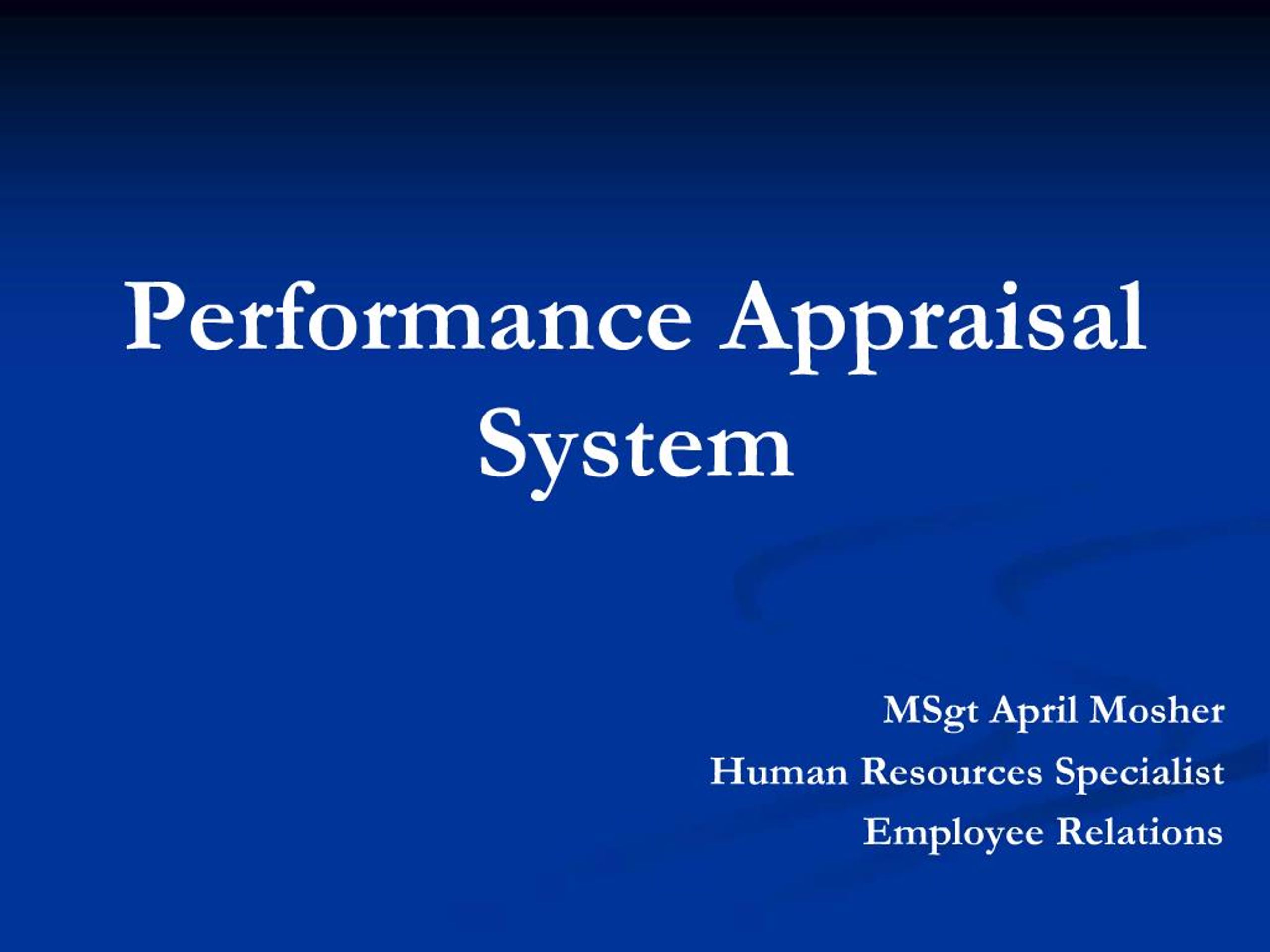 PPT - Effective Performance Appraisal System: Guidelines and ...