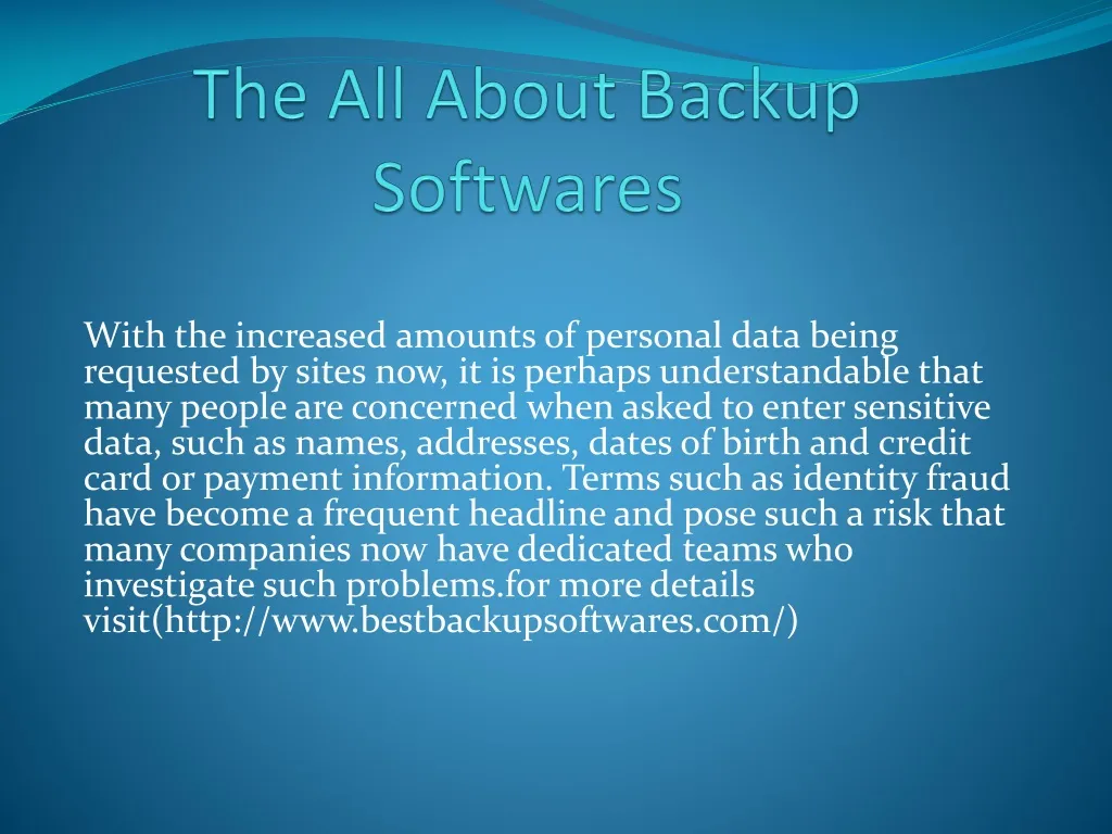 the all about backup softwares