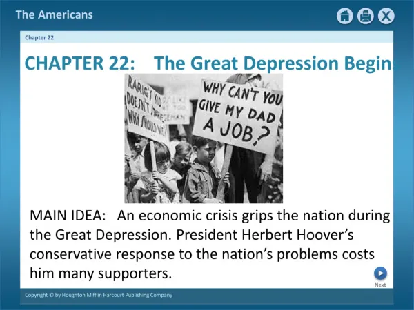 CHAPTER 22: The Great Depression Begins