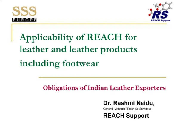 Applicability of REACH for leather and leather products including ...
