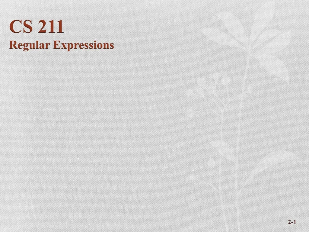 cs 211 regular expressions