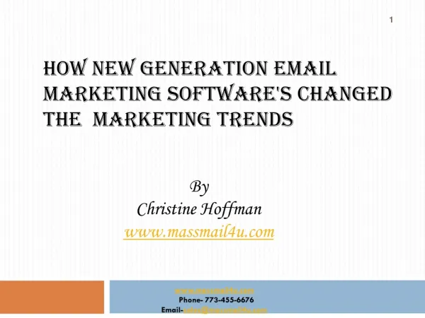 How new generation EMAIL MARKETING software's changed the m
