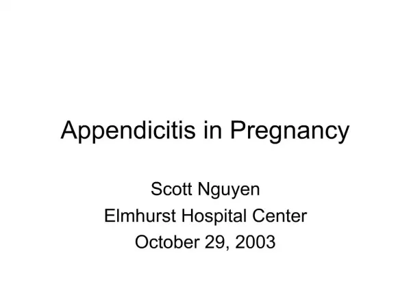 Appendicitis in Pregnancy